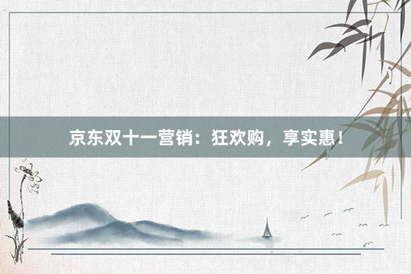 京东双十一营销：狂欢购，享实惠！